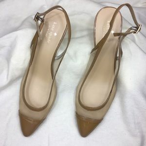 Kate Spade Mesh Pointed Toe Slingback Heels 9m
